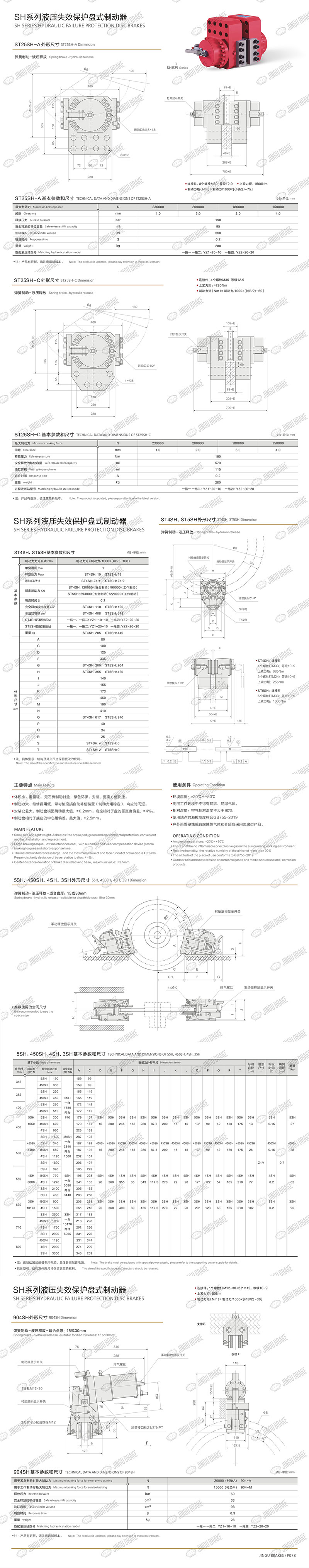 SH系列液壓失效保護盤式制動器